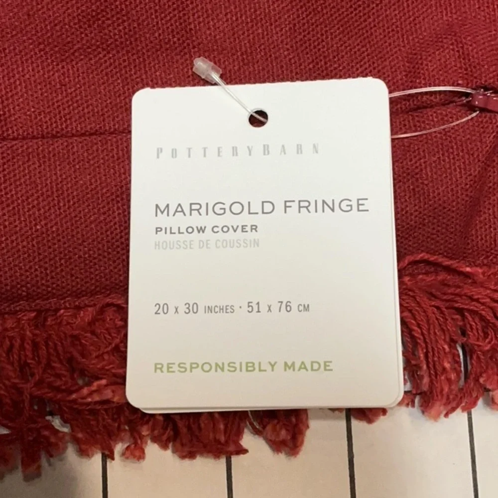 Pottery Barn Marigold Fringe Lumbar Pillow Cover-20x30